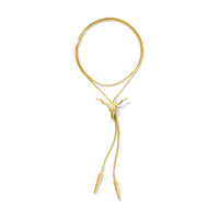 14k gold plated Longhorn bolo tie necklace with adjustable chain and Western inspired design