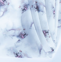 Bulldog chiffon scarf lightweight fabric detail
