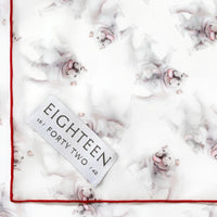 Bulldog print chiffon scarf square pattern detail