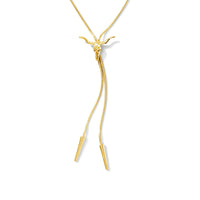 Gold Longhorn bolo tie necklace worn as Western inspired Texas Longhorn jewelry