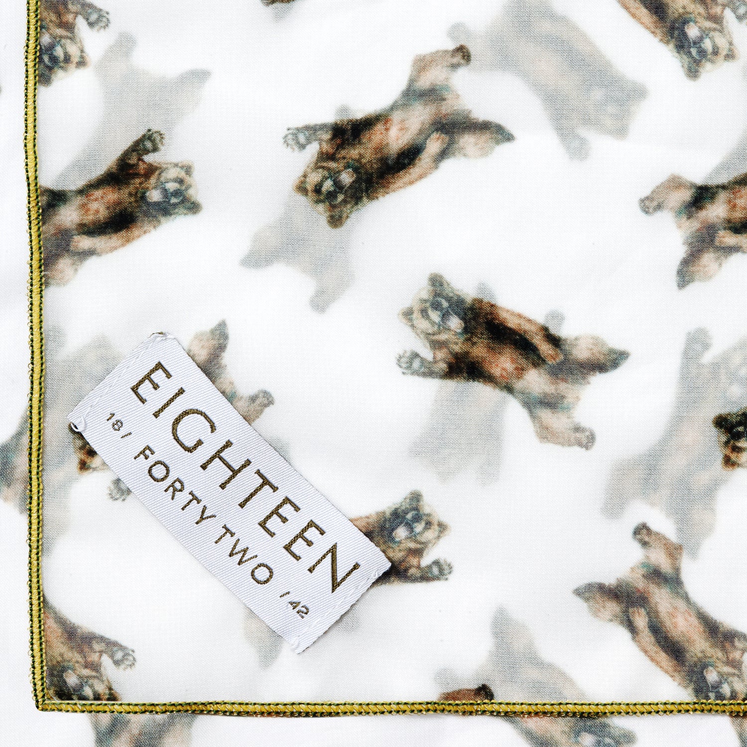Western bear motif chiffon scarf square pattern detail
