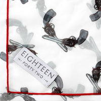 Western revolver print chiffon scarf square pattern detail