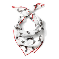 Western revolver print chiffon scarf styled as neck scarf