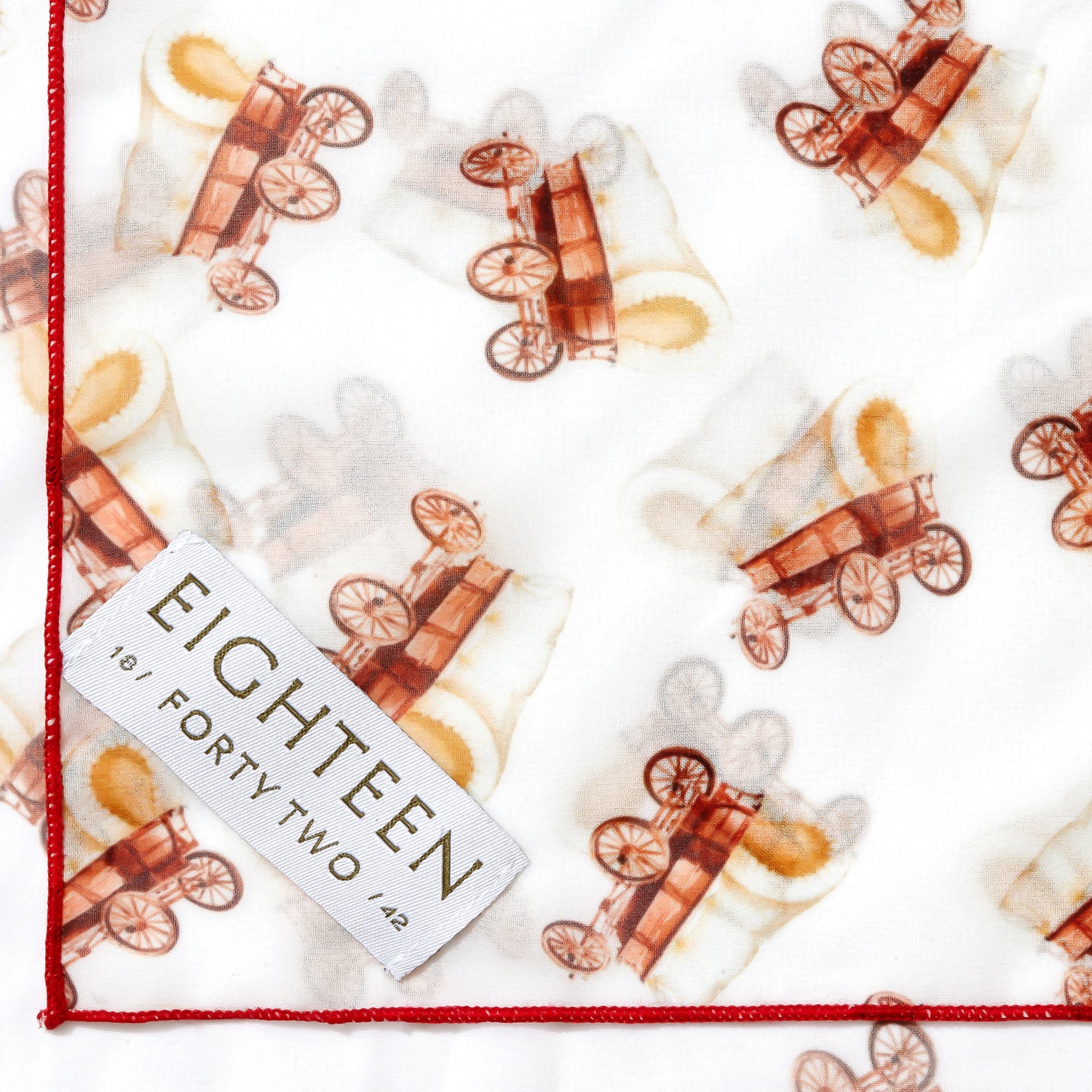 Western wagon pattern chiffon scarf detail square print