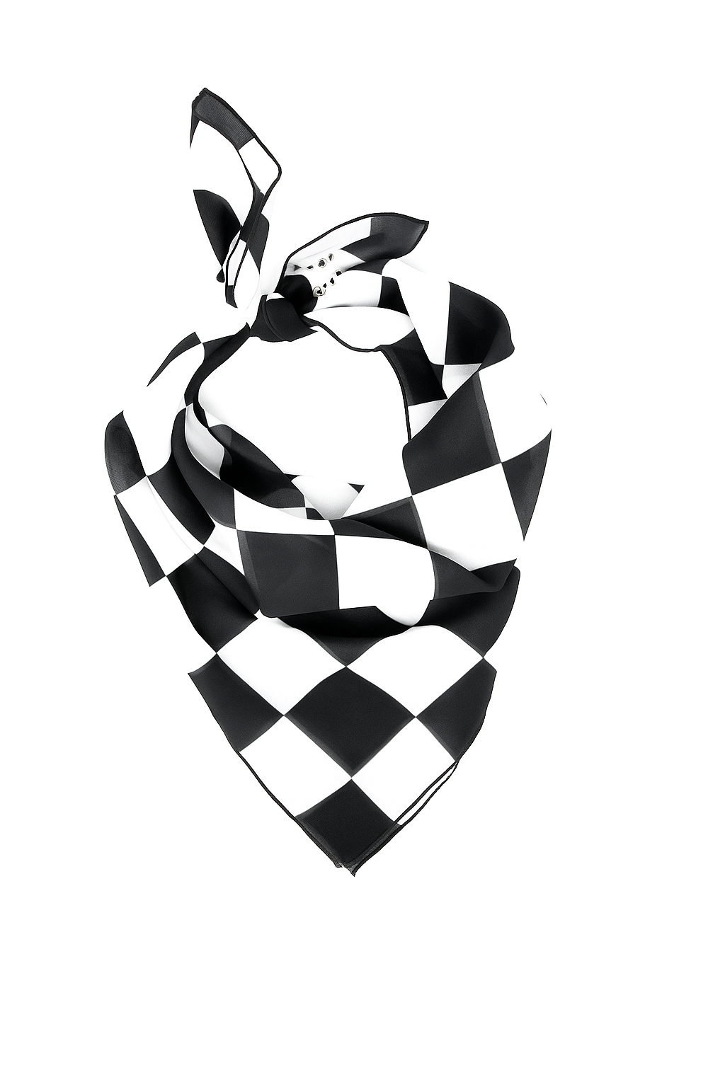 Black & White Checkered Racing Scarf
