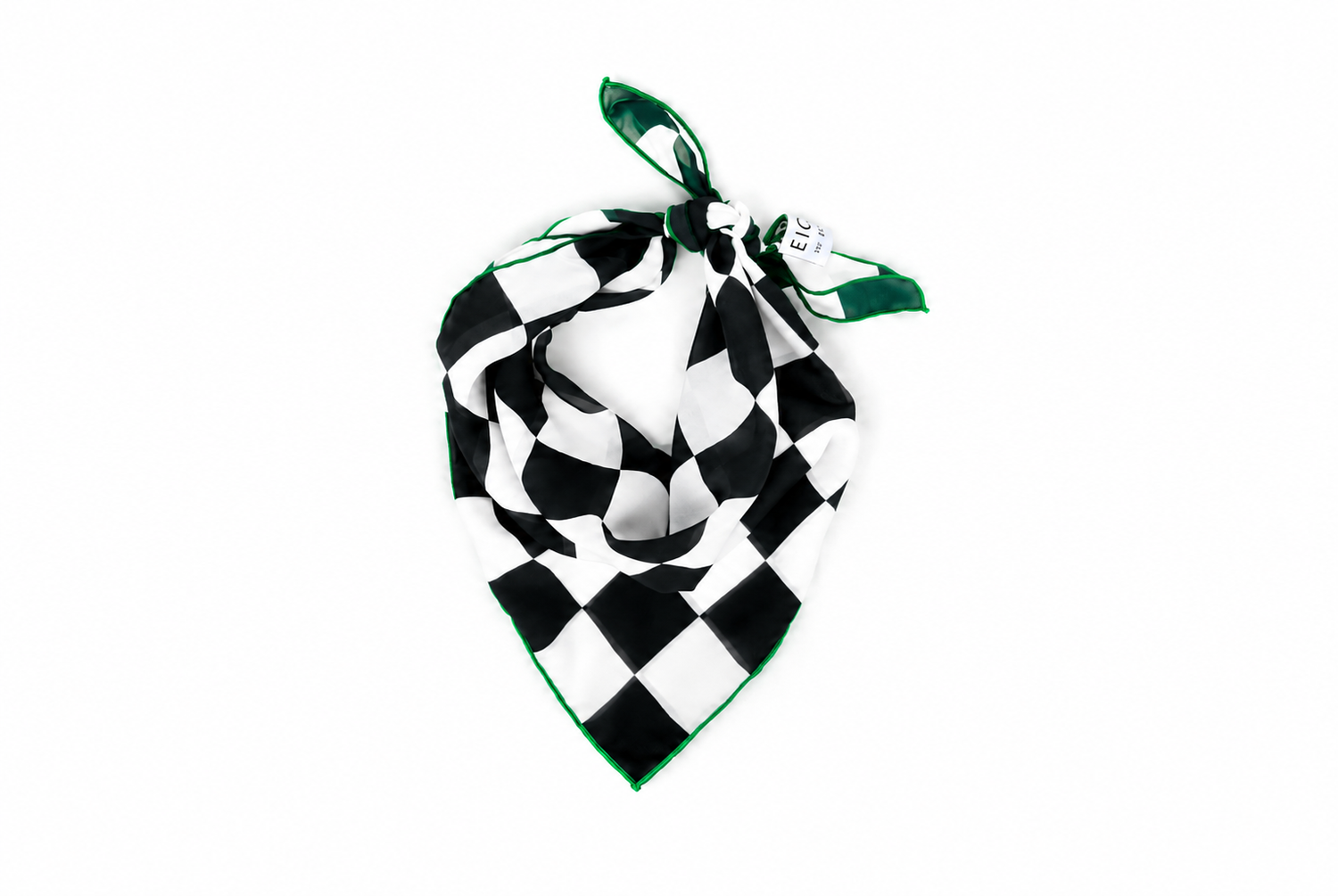 Black & White Checkered Chiffon Scarf | 20" Square Scarf