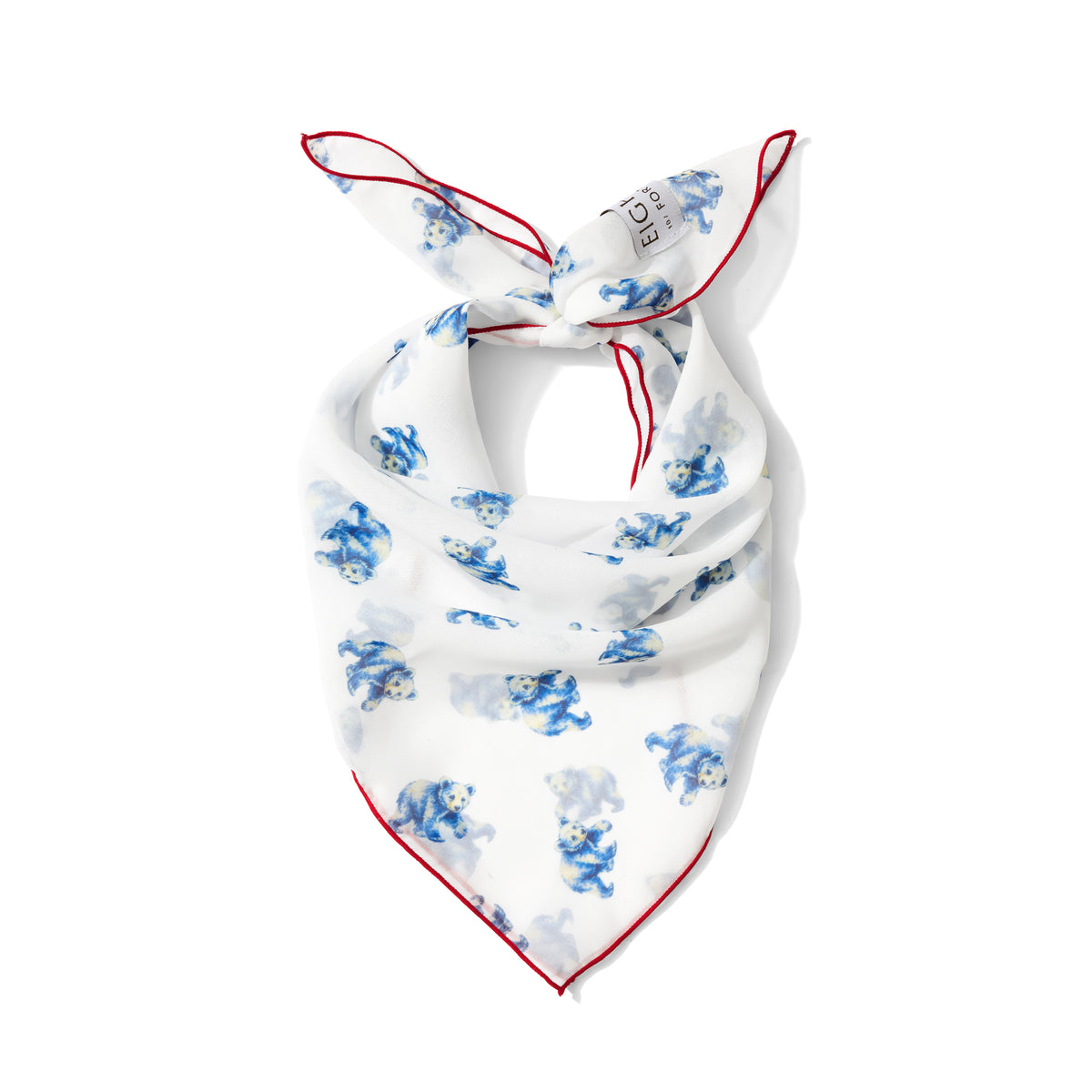 Chicago Blue Bear Chiffon Scarf | 20" Square Scarf