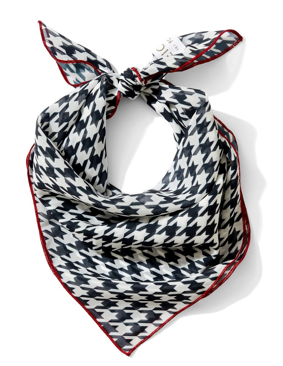 crimson houndstooth alabama chiffon scarf 20 inch square
