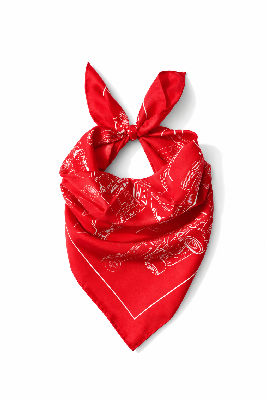 Grand Prix Racing Silk Twill Scarf | Red & White