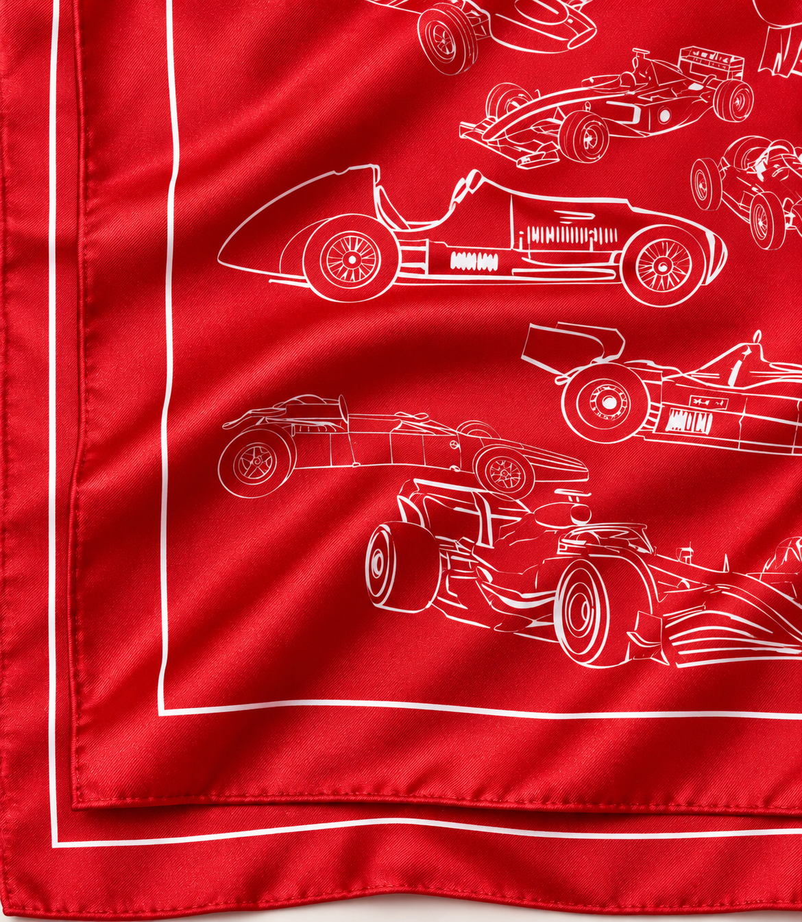 Grand Prix Racing Silk Twill Scarf | Red & White