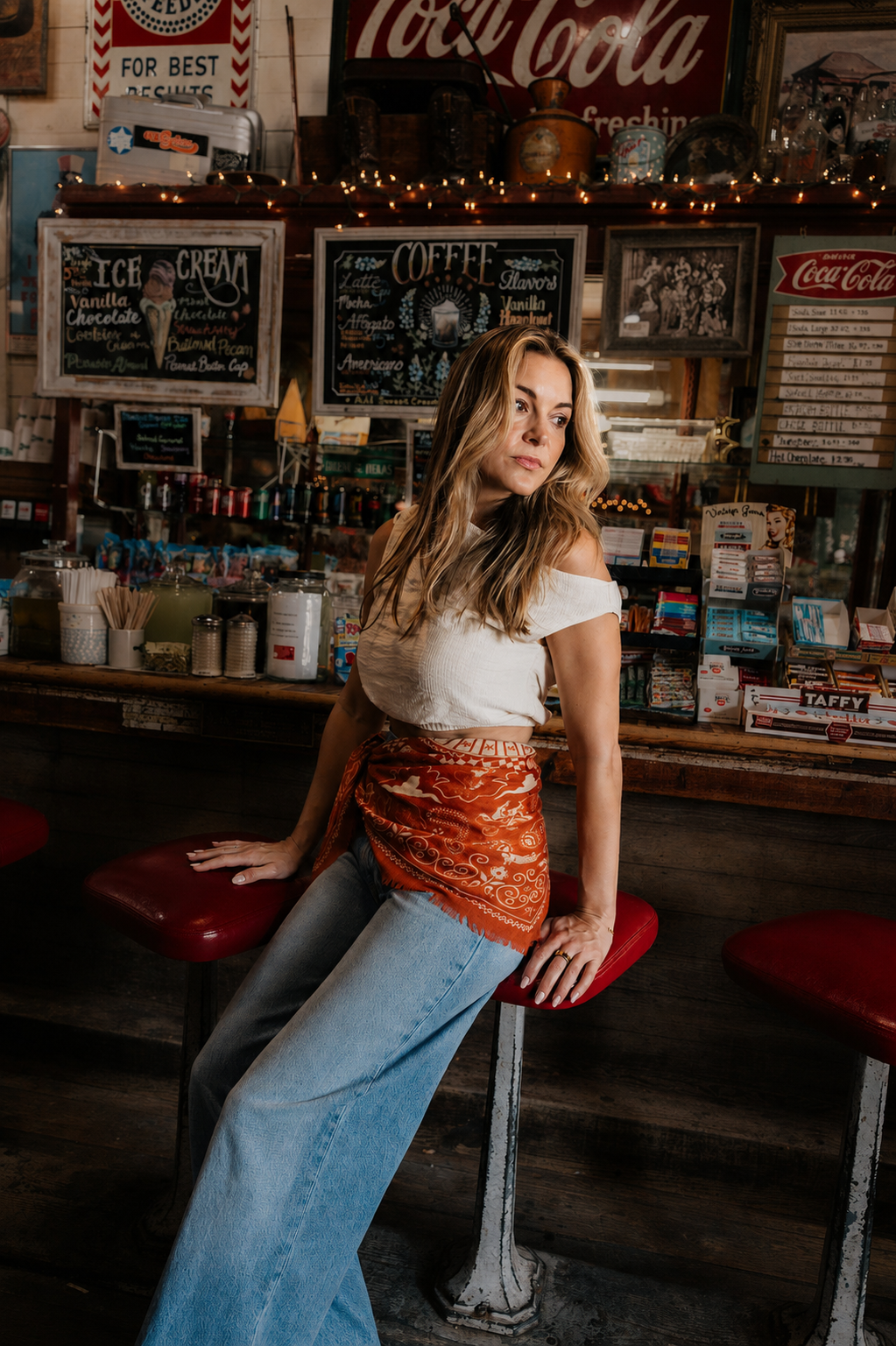 Burnt Orange Austin Texas Cashmere Scarf | 35" x 35" Square Scarf