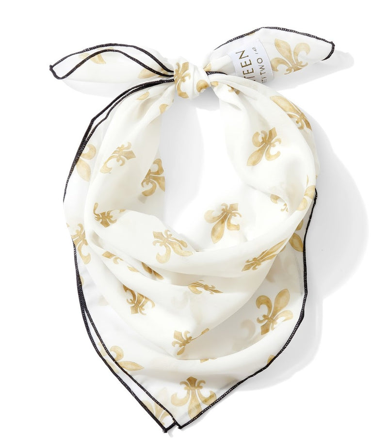 fleur de lis chiffon scarf 20 inch square