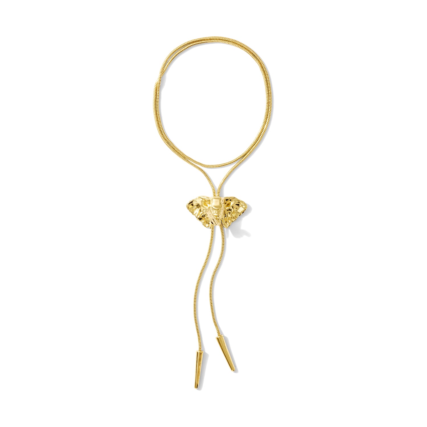 Elephant Bolo Tie Necklace | 14k Gold Plated Southern Elephant Necklace