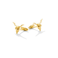gold longhorn cufflinks 14k gold plated