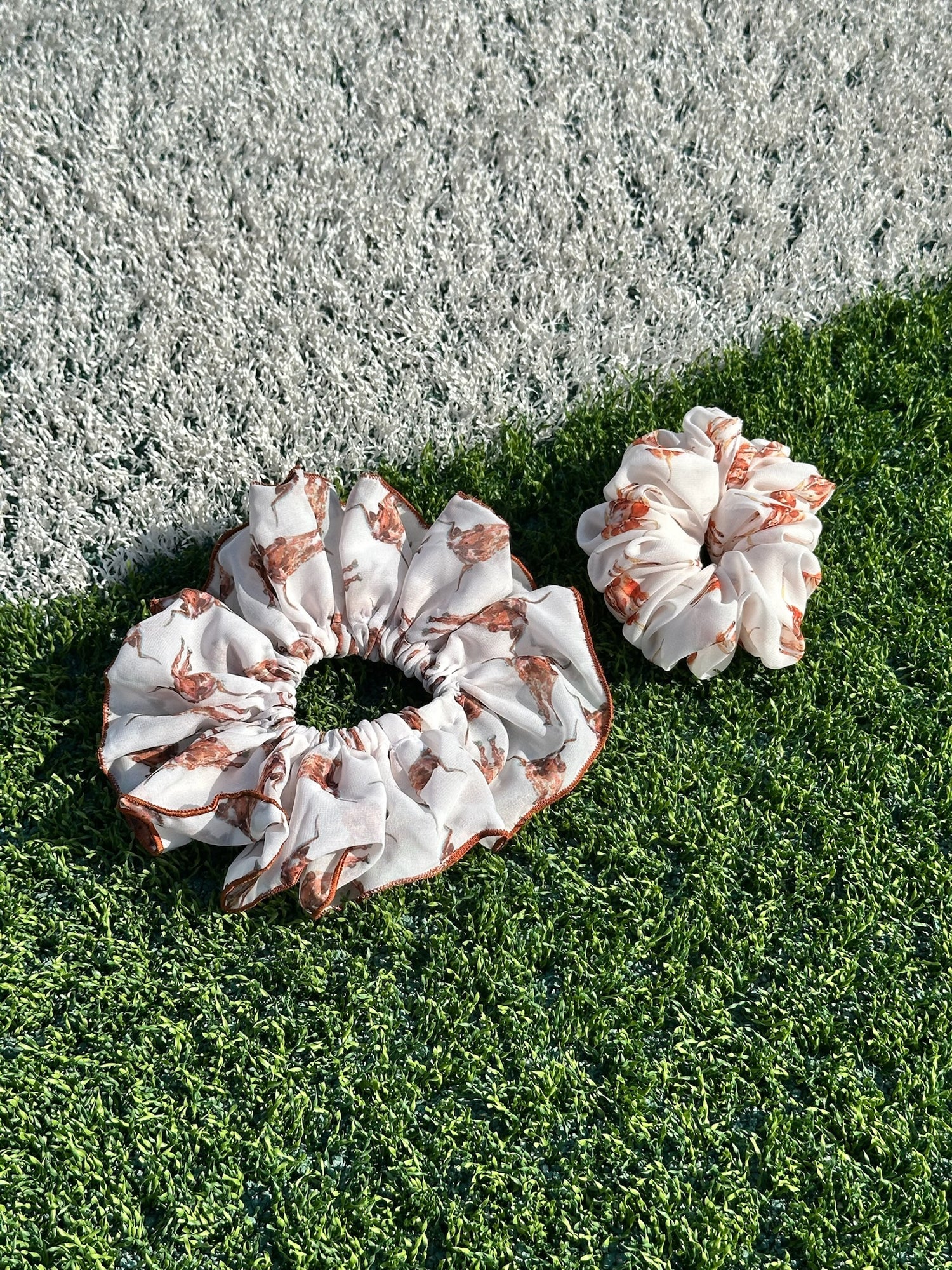 Longhorn Chiffon Scrunchie (Outlined) | University of Texas Hair Scrunchie