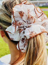 longhorn scrunchie burnt orange hair scrunchie texas