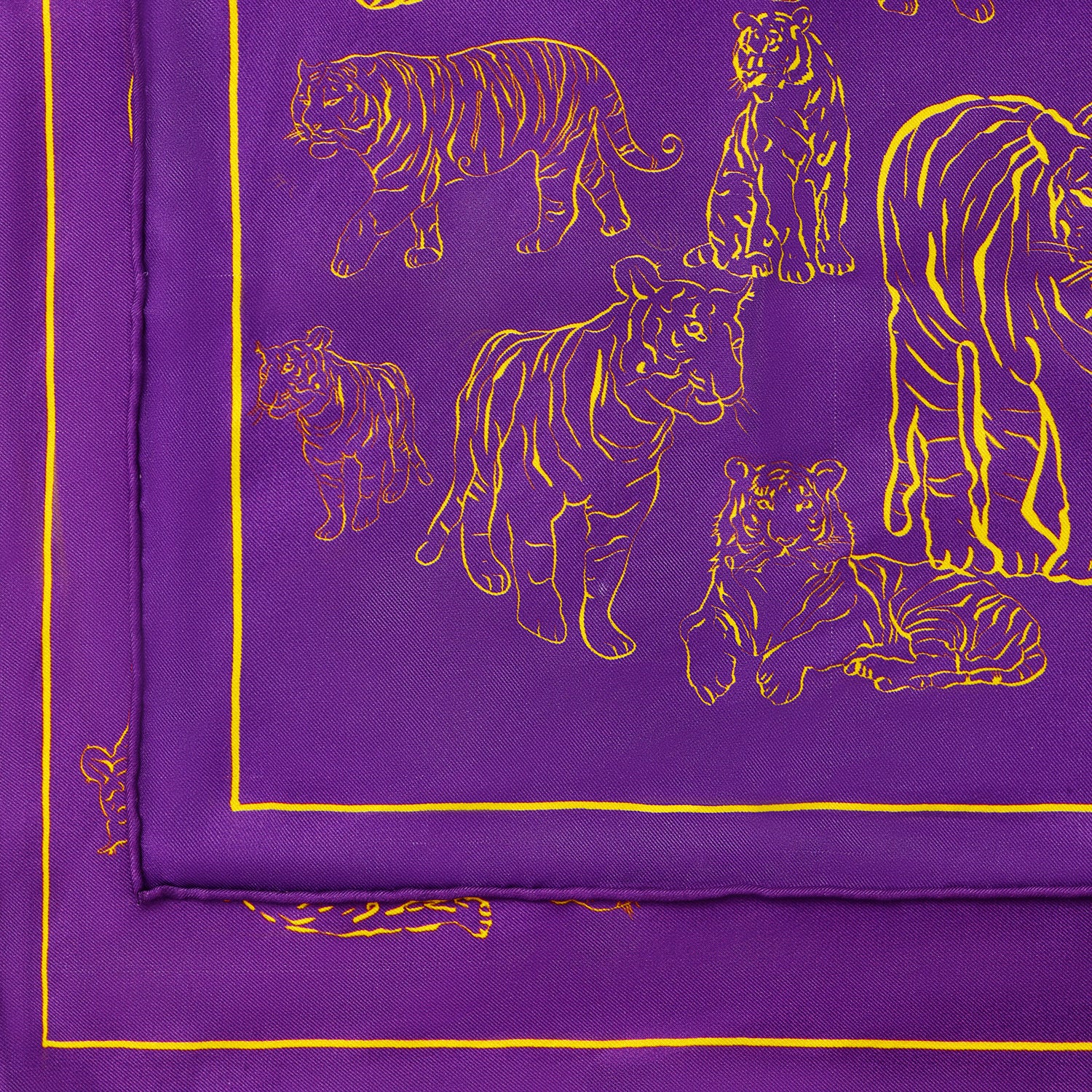 LSU Tigers Outline Silk Twill Scarf | Purple & Gold 20" x 20"