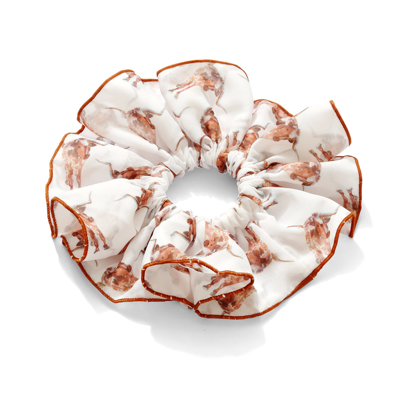 texas longhorn chiffon scrunchie university of texas hair accessory
