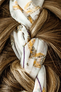tiger print chiffon hair scarf 20 inch square