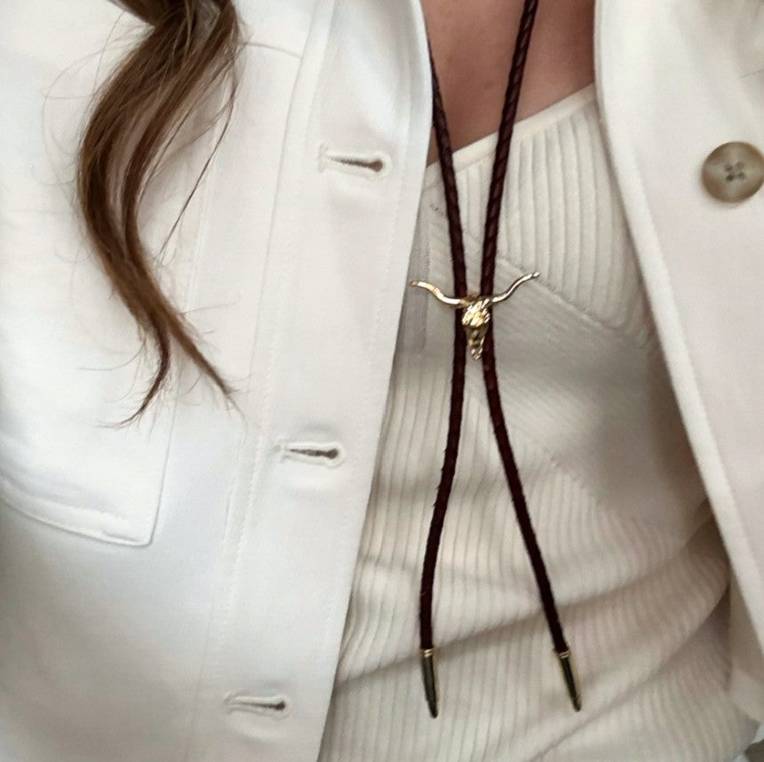 Longhorn Bolo Tie (Brown)