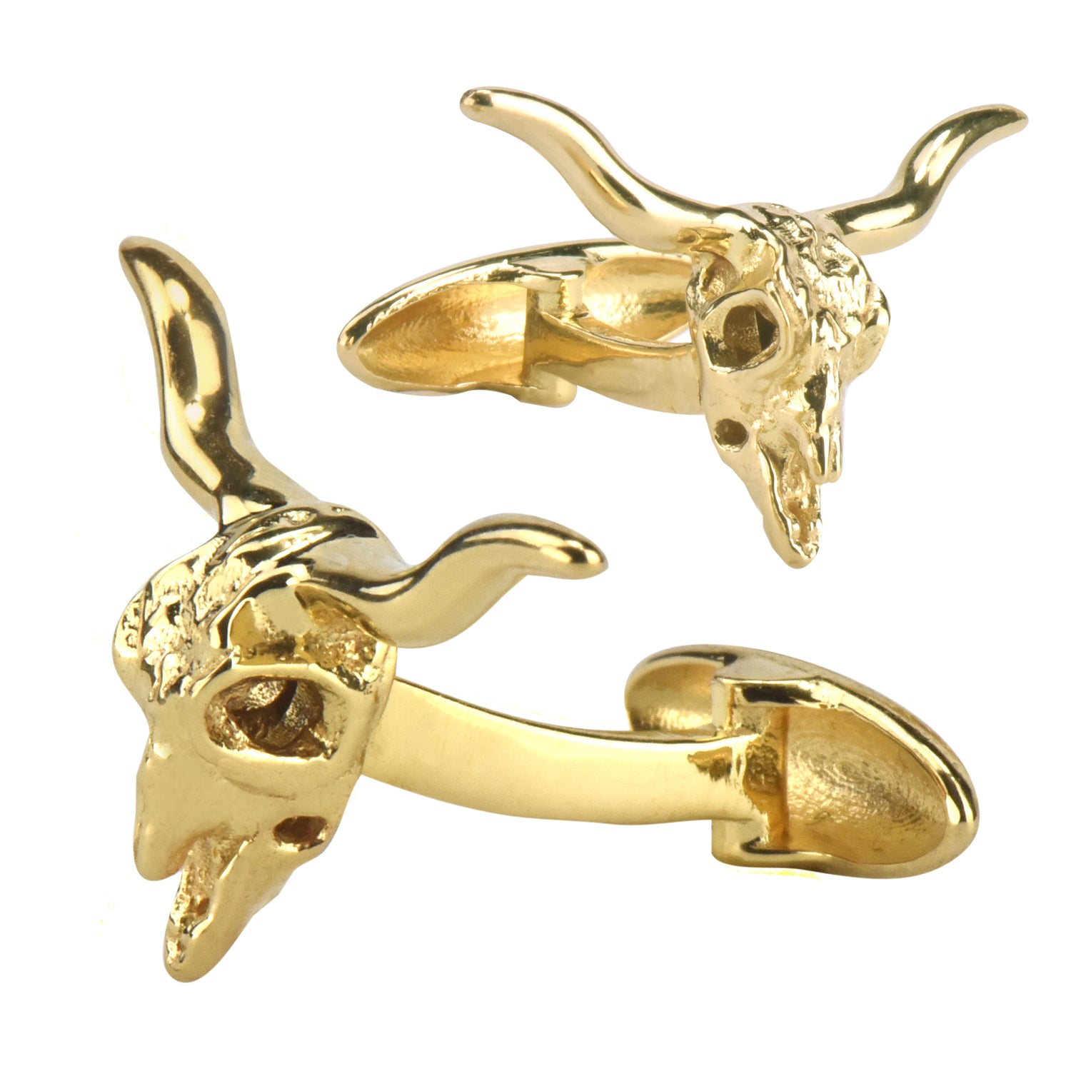 longhorn cufflinks gold brass